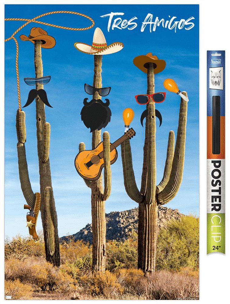 Cactus -Tres Amigos Wall Poster, 22.375" x 34"
