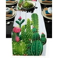 thumbnail image 1 of Cactus Tropical Flower Wood Grain Table Runners for Dinner Table Wedding Decoration Tablecloth Kitchen Table Runner Set Placemat, 1 of 5