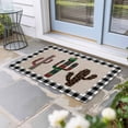 thumbnail image 1 of Cactus Tropical Plant Door Mat Indoor Outdoor, Black White Checkered Non Slip Welcome Mat with Rubber Backing, Absorbent Fabric Front Door Mats Entryway Rug for Home Patio Entrance 16"x24", 1 of 9