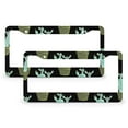 thumbnail image 1 of Cactus Tropical Plants Summer License Plate Frame 2 Pieces Floral Flowers Seamless License Plate Cover License Plate Novelty License Plate Frame for Women Men Stainless Aluminum License Plate Cover, 1 of 6