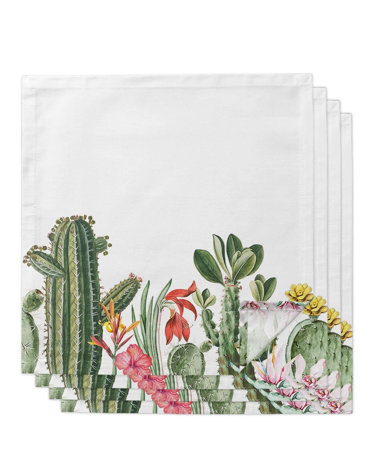 Cactus Tropical Plants Table Napkins Cloth Restaurant Table Napkins