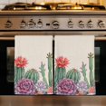 thumbnail image 1 of Cactus Tropical Watercolor Kitchen Towels Set of 2, Linen Texture Summer Absorbent Dish Towels for Kitchen, Microfiber Hand Towel, Quick Drying Tea Towel for Cleaning Decorative Dishcloths, 1 of 7