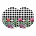 thumbnail image 1 of Cactus Tropical Watercolor Round 13 Inch Placemats Set of 2, Black Buffalo Plaid Summer HeatResistant Non Slip Place Mats for Dining Table, Wipeable Braided Kitchen Table Mats for Housewarming, 1 of 9