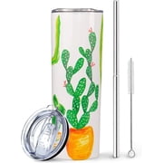 Cactus Tumbler-Cute Succulent Gifts for Women-Plant Gifts for Plant Lovers-Cactus Designs Decor stuff,Plant Lady Gifts,Cactus Gifts for Gardeners Women,Cactus Gifts Cup