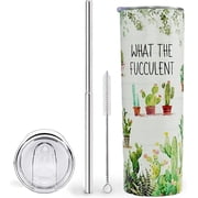 Cactus Tumbler - What the Fucculent Cactus Mug Plant Lover Gifts Cup - Succulent Gifts for Women,Plant Lady Gifts,Plant Gifts for Gardeners, Gifts for Plant Lovers
