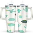 thumbnail image 1 of Cactus Tumbler with Handle and Straws 40 OZ Vacuum Insulated Travel Cup Birthday Present for Men Dad Son Husband Gifts for Him/Her Coffee Mugs, 1 of 7