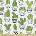 thumbnail image 1 of Cactus Upholstery Fabric by the Yard, Succulent Spiky Cacti Doodle Patterned Pots Exotic Houseplants, Decorative Fabric for DIY and Home Accents, 3 Yards, Grey Apple Green by Ambesonne, 1 of 4