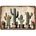 thumbnail image 1 of Cactus Vintage Aluminum Sign Cacti Retro Metal Sign Cactus Wall Art Rustic Farmhouse Southwestern Botanical Art Cactus Decor for Bedroom Cactus Themed Gifts for Women Men 12"x16", 1 of 1