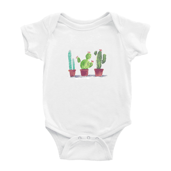 Cactus Watercolor Funny Baby Bodysuit Boy Girl Unisex