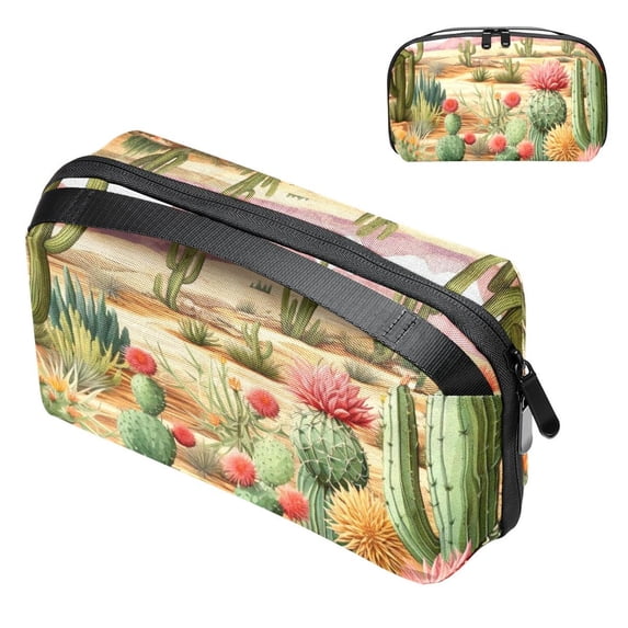 Cactus Waterproof Oxford Fabric Charger Case for Electronic Devices, Hard Drive, Cords, Cables, and Phone - 5.9x9.44x3.14 Inches