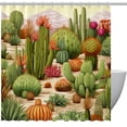thumbnail image 1 of Cactus Waterproof Shower Curtain Set with Hooks, Printed Bathroom Decoration - Shower Curtain Sets and Curtain Sets with Stunning Designs for Your Bathroom Décor, 1 of 5