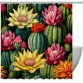 thumbnail image 1 of Cactus Waterproof Shower Curtain Set with Hook, Printed Bathroom Decoration - Shower Curtain Set, 1 of 5