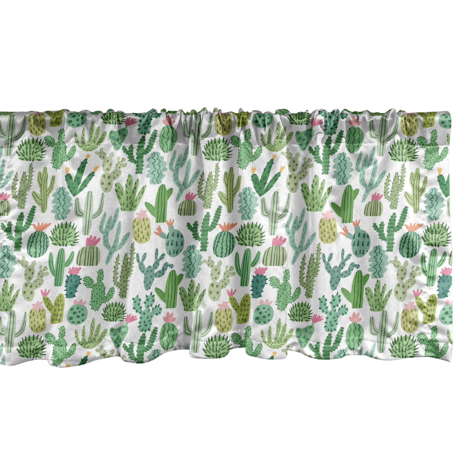 Cactus Window Valance Pack of 2, Continuous Cacti Plants Mexican Theme ...