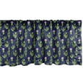 thumbnail image 1 of Ambesonne Cactus Valance Pack of 2, Exotic Plants Succulents, 54"X12", Night Blue Lime Green, 1 of 2