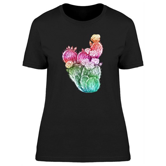 Cactus With Cool Gradient Colors T-Shirt Women -Image by Shutterstock, Female Large