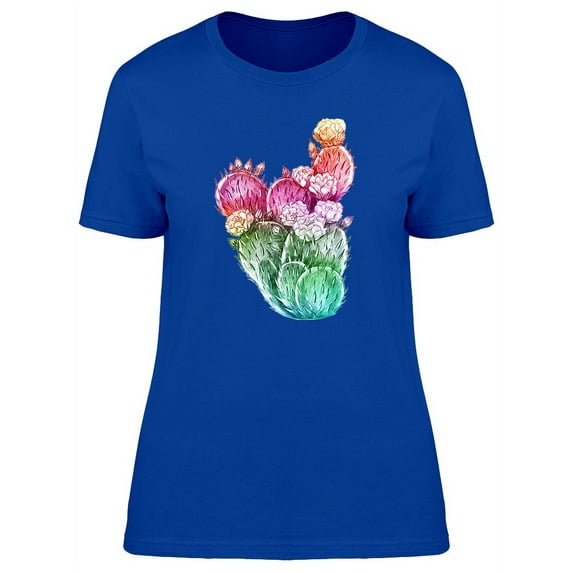 Cactus With Cool Gradient Colors T-Shirt Women -Image by Shutterstock, Female XX-Large