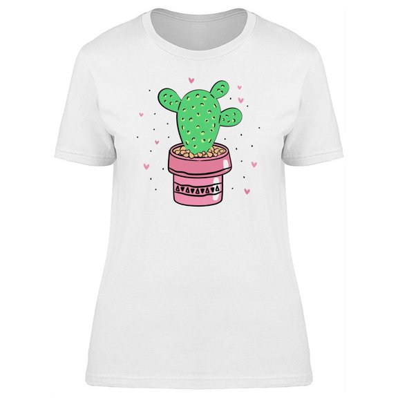 Cactus With Ethnic Pot T-Shirt Women -Image by Shutterstock, Female Large