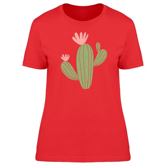 Cactus With Pink Flowers T-Shirt Women -Image by Shutterstock, Female x-Large