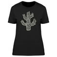 thumbnail image 1 of Cactus With Textured Pattern B&W T-Shirt Women -Image by Shutterstock, Female XX-Large, 1 of 4