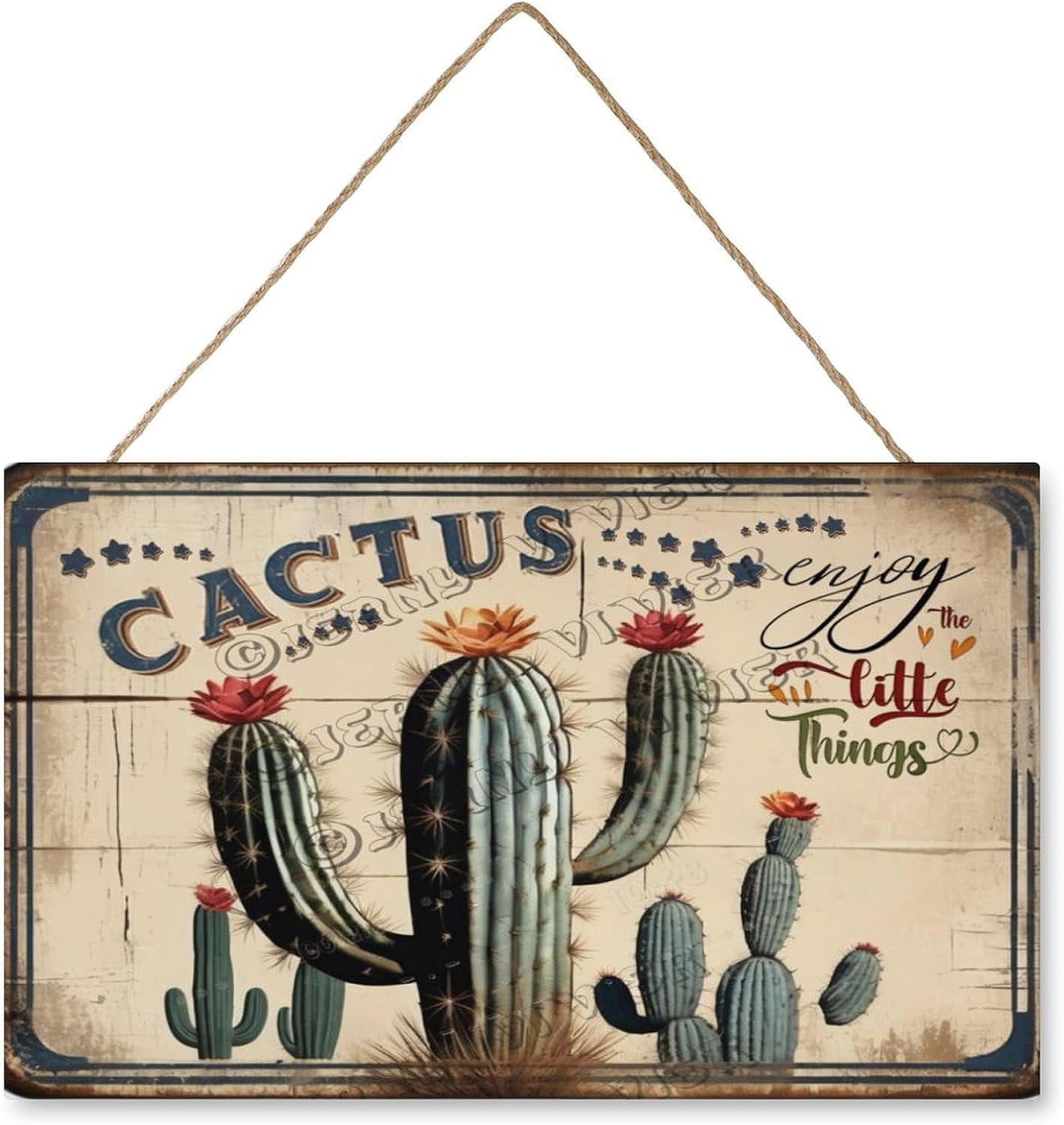 Rustic Cactus Sign Cactus Wooden Hanging Sign Rustic Wall Art 10
