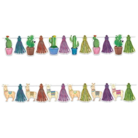 Cactus and Llama Cutouts String Banner- 1 pc.