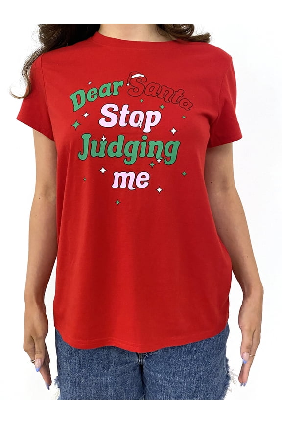 Cactus and Pearl Women’s Christmas Graphic Tee with Short Sleeves, Sizes XXS-XXL