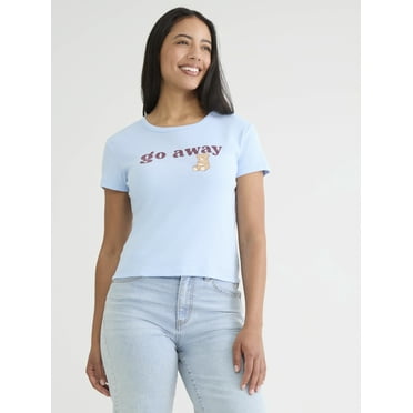 Cactus and Pearl Women's Go Away Graphic Tee, Sizes XXS-XXL