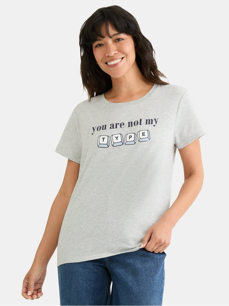 【未使用】 SALSATION Round Neck T XS Cactus and Pearl Women's Not My Type Graphic Tee, Sizes XXS-XXL