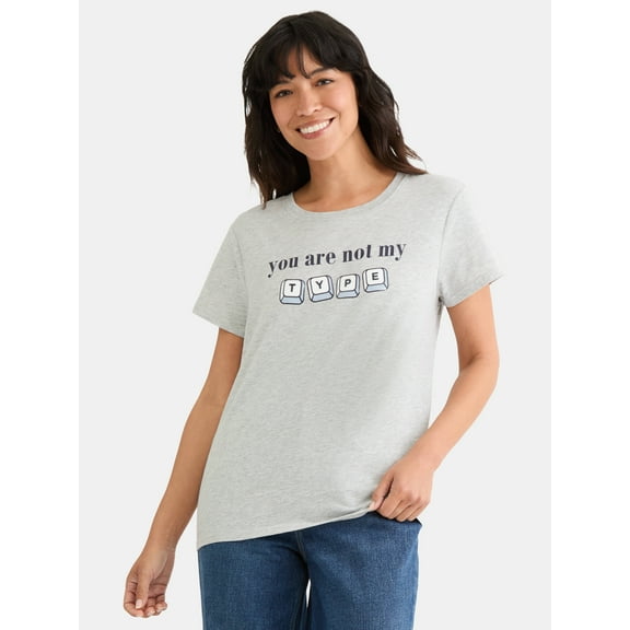 Cactus and Pearl Women's Not My Type Graphic Tee, Sizes XXS-XXL