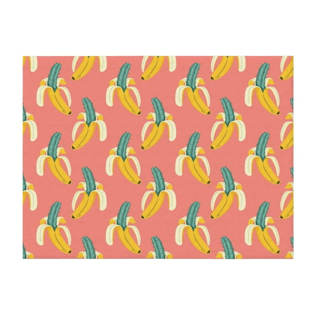 Cactus banana Pattern Throw Blanket for Couch, Super Soft Fuzzy Comfy