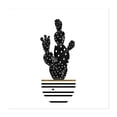 thumbnail image 1 of Cactus in Black - Illustration Cactus Botanical Black and White Minimalist Modern Art Pattern Geometric Unframed Wall Art Print 10 x 10 inches, 1 of 9