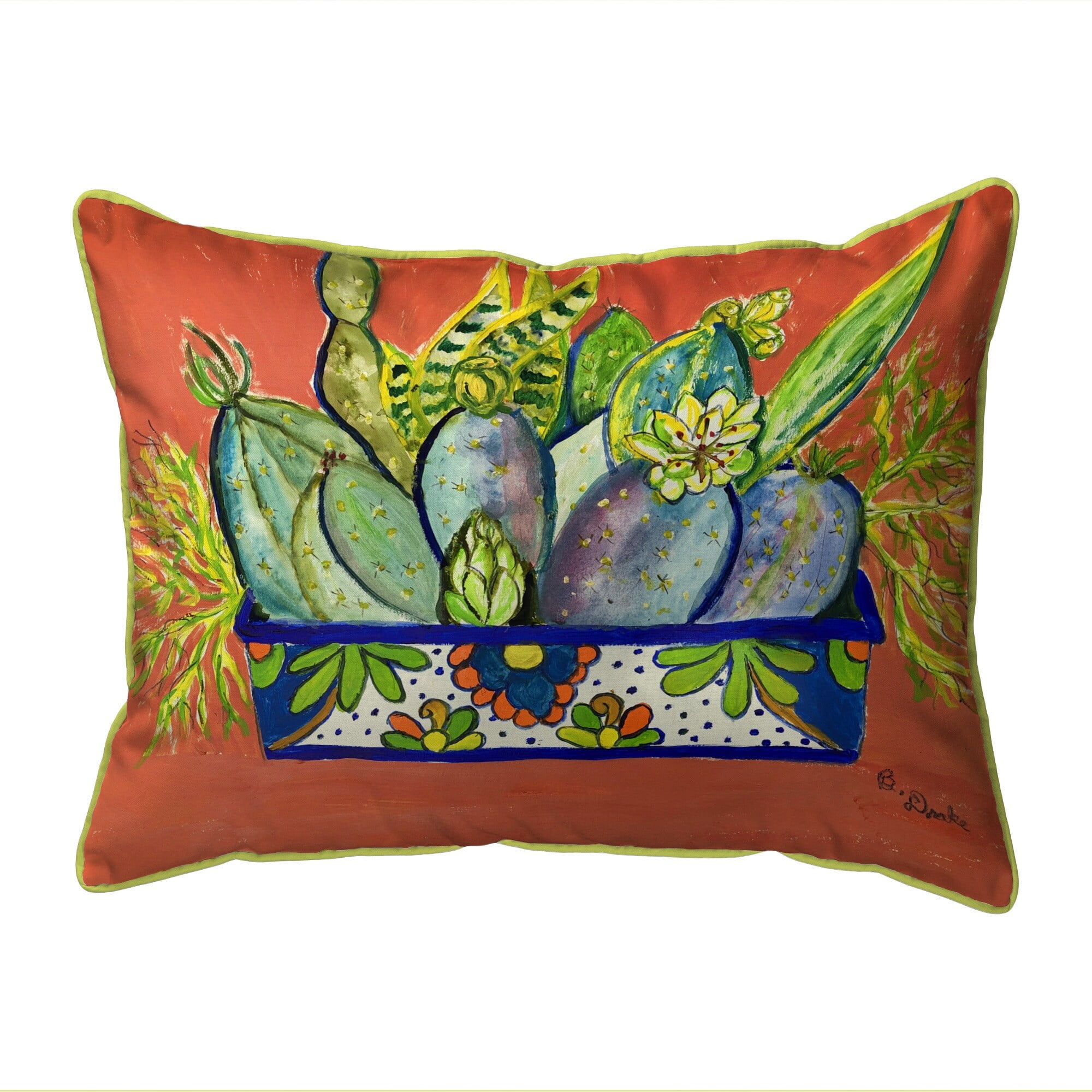 Cactus in Planter Indoor/Outdoor Pillow 20x24 Large