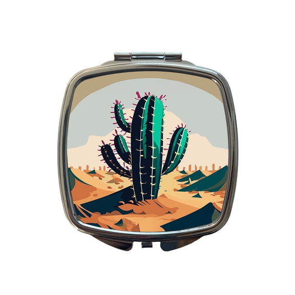 Cactus in the Desert Southwest Travel Makeup Handbag Purse Small Pocket Compact Mirror