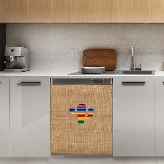 Cactus linen background Dishwasher Magnet Cover Decorative Sticker for Home Cabinet Kitchen 23" x26"