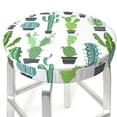 thumbnail image 1 of Cactus potted plant Round Bar Stool Seat Covers, Elastic Round Chair Cover Stool Seat Slipcover Bar Stool Cushions Round Pad for 12-14 inch, 1 of 5