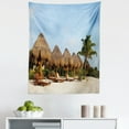 thumbnail image 1 of Cacun Tapestry, Summer Time Vacation Destination Playa Del Carmen Beach in Mexico, Fabric Wall Hanging Decor for Bedroom Living Room Dorm, 5 Sizes, Pale Sky Blue Multicolor, by Ambesonne, 1 of 1