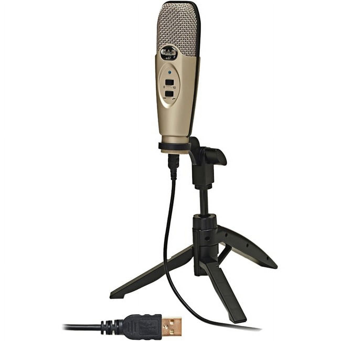USB Large Diaphragm Cardioid Condenser Microphone w/Tripod Stand, 10' USB Cable
