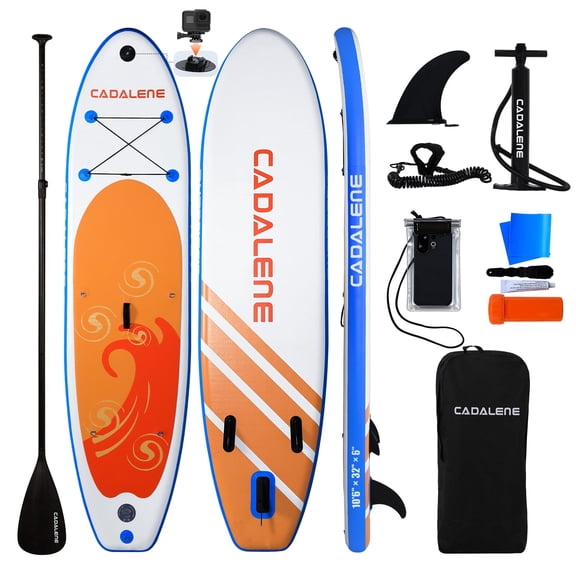 Cadalene 10'6" Inflatable Stand Up Paddle Board with Camera Mount, Anti-Slip EVA Deck,Paddleboard for Youth & Adults