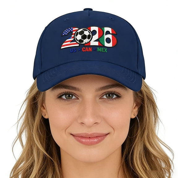 Cadancy 2026 Football Cup Snapback Cap Embroidered US CAN MEX Team Logo Hard Top Five-Panel Hat Adjustable Strap Sportswear Fan Gear Unisex Baseball Cap