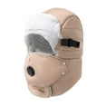 thumbnail image 1 of Cadancy 3 In 1 Trapper Hat for Women Furry Trooper Hunting Russian Ushanka Ear Flaps and Mask Windproof Cold Weather Skiing Hiking Cycling Outdoor Warm Snow Caps, 1 of 4