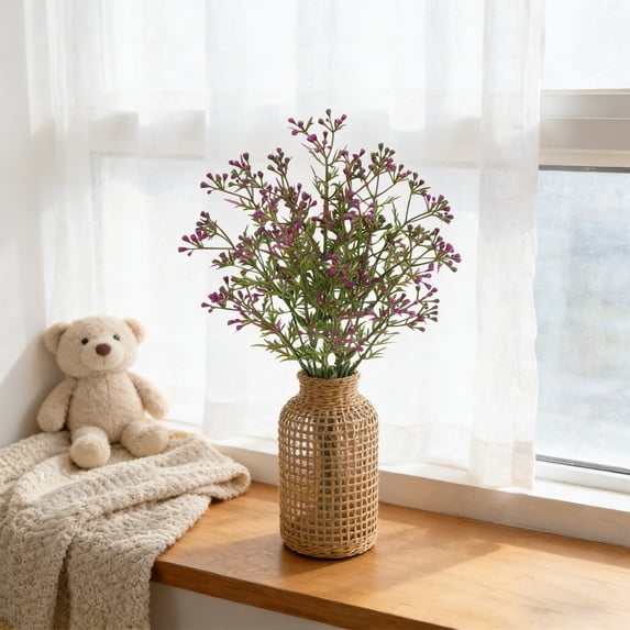 Cadancy Artificial Flowers Bouquet Fake Plants Stems for Home Decor Silk Floral Arrangement Greenery Shrubs Wedding Party Centerpiece Decoration Indoor Outdoor Garden Filler