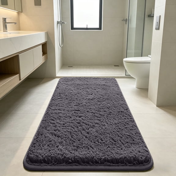 Cadancy Bathroom Rugs Non Slip Bath Mat Runner Extra Long Thick Plush Water Absorbent Floor Carpet Soft Microfiber Machine Washable Bedroom Kitchen Door Mat
