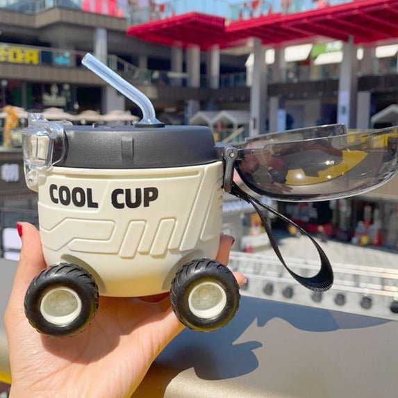 Cadancy Car Shape Water Bottle Tumbler with Straw Lid Leak Proof ...