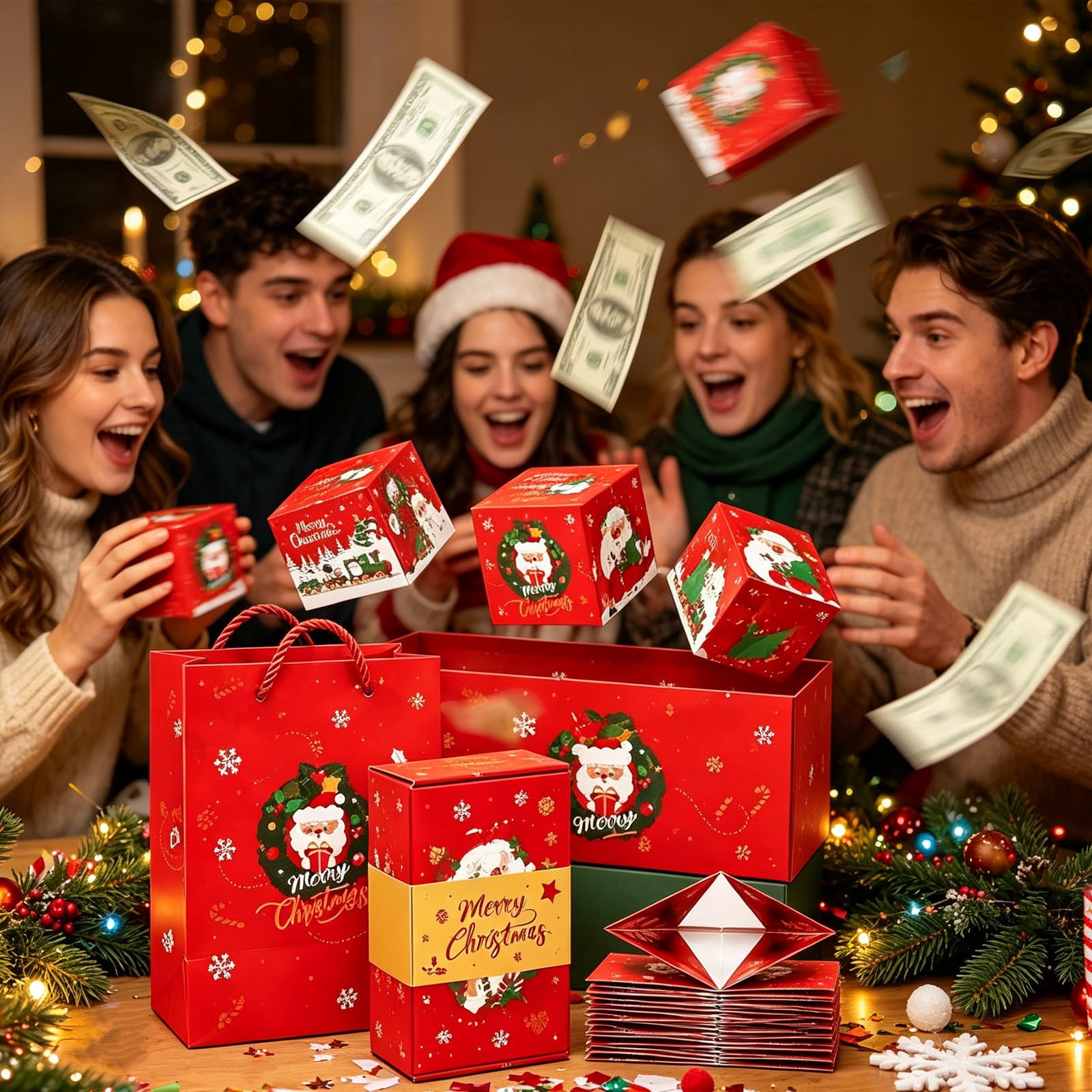 Exploding Cereal Cadancy Christmas Bounce Box Surprise Exploding Gift Snowman Money Jump ...