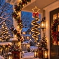 thumbnail image 1 of Cadancy Christmas LED Hanging Lights Spiral Shaped Lighted Ornament for Front Porch Entryway Patio Doorway Outdoor Holiday Seasonal Xmas Party Decor, 1 of 6