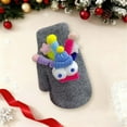 thumbnail image 1 of Cadancy Christmas Mittens for Women Funny Knitted Cold Weather Warm One Finger Stretch Cuffs Gloves Xmas Party Cute Comfy Fleece Winter Gloves Gifts, 1 of 4