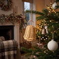 thumbnail image 1 of Cadancy Christmas Ornaments Woven Rattan Bell Hanging Decoration for Tree Fireplace Mantle Wreath Holiday Party Seasonal Rustic Home Indoor Vintage Farmhouse Decor, 1 of 9