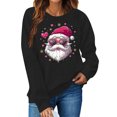 thumbnail image 1 of Cadancy Christmas Shirts for Women 2025 Trendy Long Sleeve Pullover Cute Santa Claus Print Sweatshirts Crewneck Funny Xmas Holiday Party Tops Loose Winter Clothes, 1 of 5