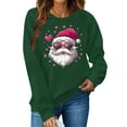 thumbnail image 1 of Cadancy Christmas Shirts for Women 2025 Trendy Long Sleeve Pullover Cute Santa Claus Print Sweatshirts Crewneck Funny Xmas Holiday Party Tops Loose Winter Clothes, 1 of 5
