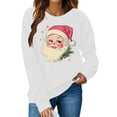 thumbnail image 1 of Cadancy Christmas Sweatshirts for Women Funny Santa Graphic Crew Neck Pullover Tops Xmas Holiday Loose Long Sleeve Shirts Winter Vintage Fashion Outfits 2025, 1 of 5